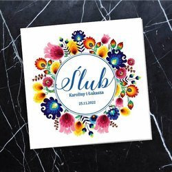 Zaproszenia Ślubne z motywem Folklorowego Wianka  C 68
