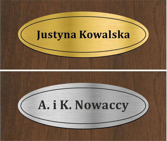Wizytówka na drzwi OWALNA