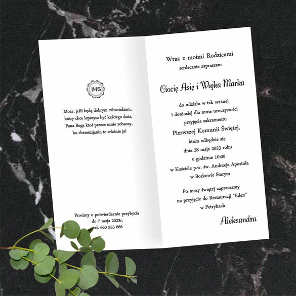 Zaproszenie Komunijne K 17 twist