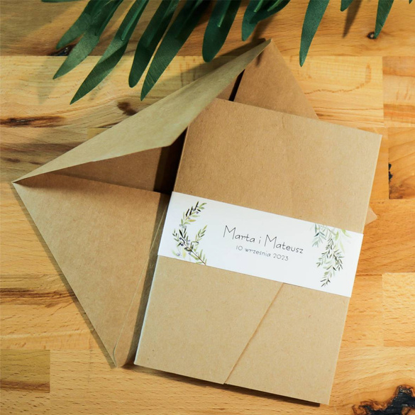 Rustykalne Zaproszenia Ślubne z Roślinnym Motywem C 72