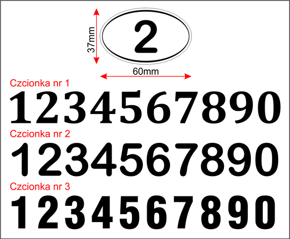 Numerek owalny na drzwi