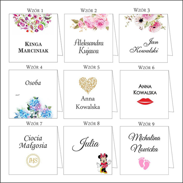 Winietki drukowane kwadratowe