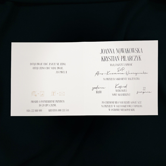 Minimalistyczne zaproszenia ślubne