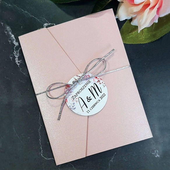 Zaproszenia Ślubne w Metalizowanym Folderze C 102