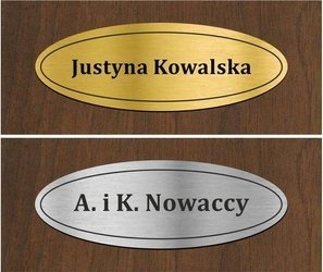 Wizytówka na drzwi OWALNA