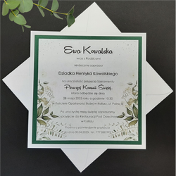 Proste Zaproszenia na Komunię z Roślinnym motywem K 69