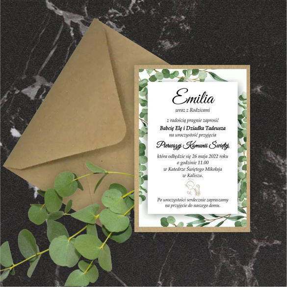 Zaproszenie Komunijne eko B 6