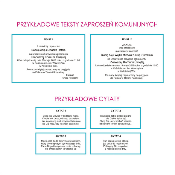 Zaproszenia na Komunię z Wiankiem K 51