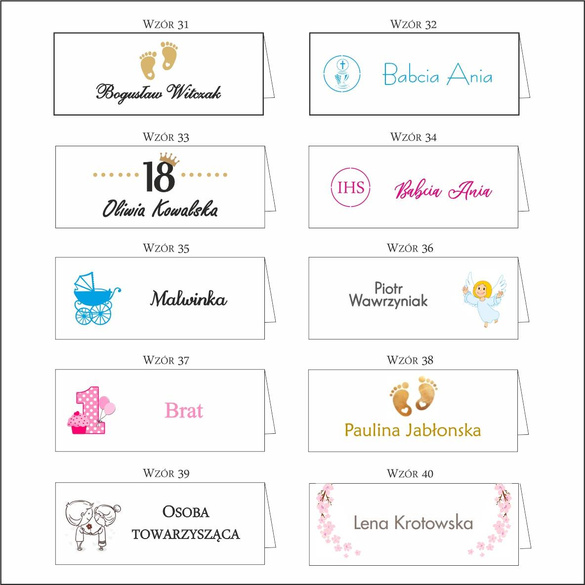 Winietki drukowane prostokątne