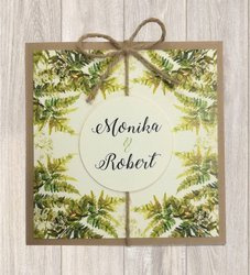 BOHO Zaproszenia na Ślub z eko sznurkiem C 77