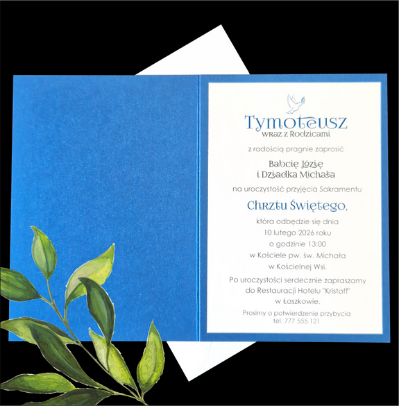 Zaproszenia na Komunię z Perłowym Podkładem