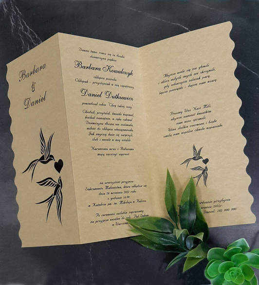 Proste Laserowe Zaproszenia na Ślub C 19