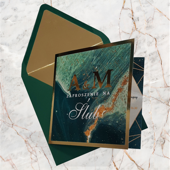 Zaproszenia Ślubne z Lustrzanym motywem C 100