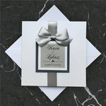 Eleganckie Zaproszenia na Ślub z wstążką i elementem 3D C 35